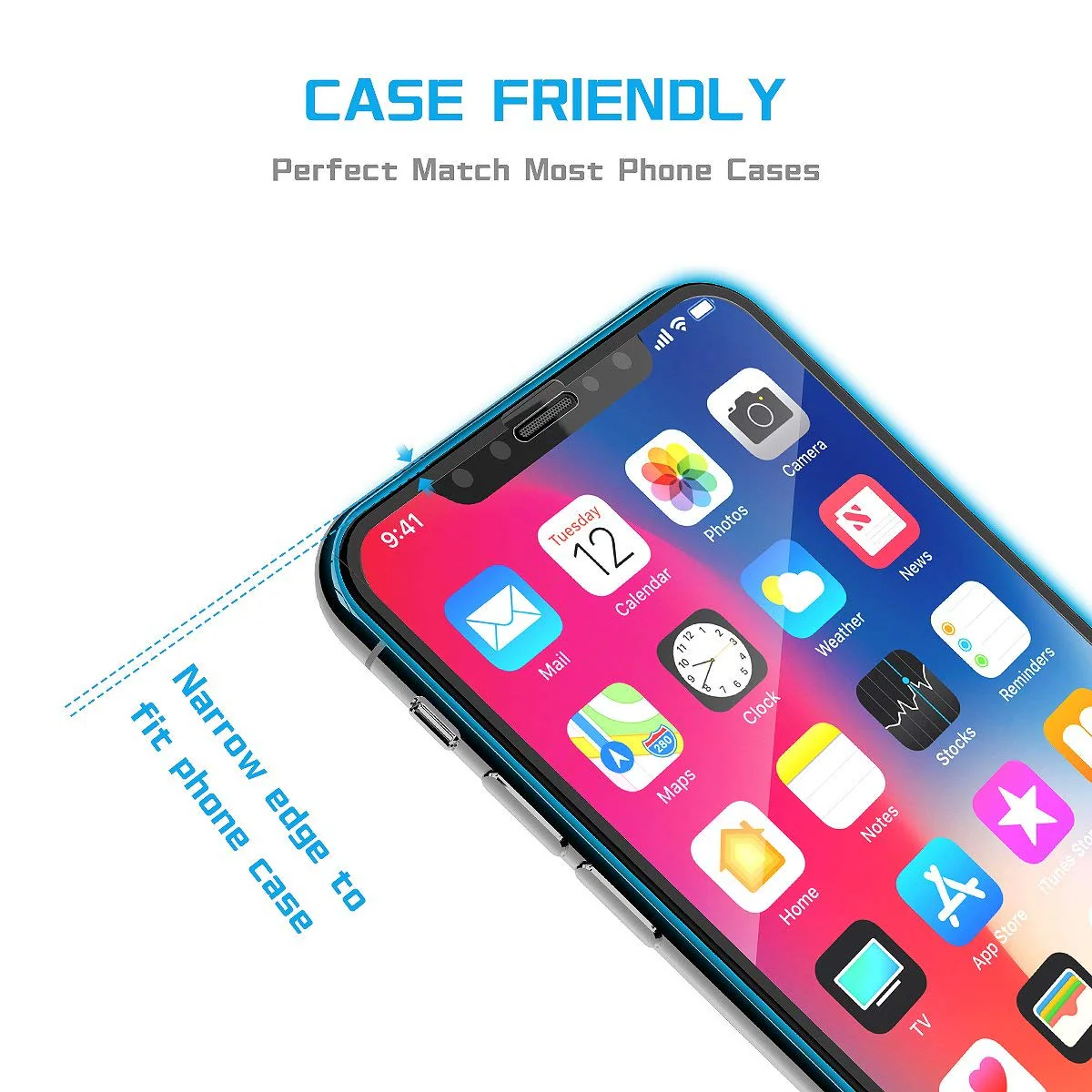 iPhone X/XS/11 Pro - Anti-glare Screen Protector Tempered Glass - Full Cover - Fingerprint Resistant - Image 2