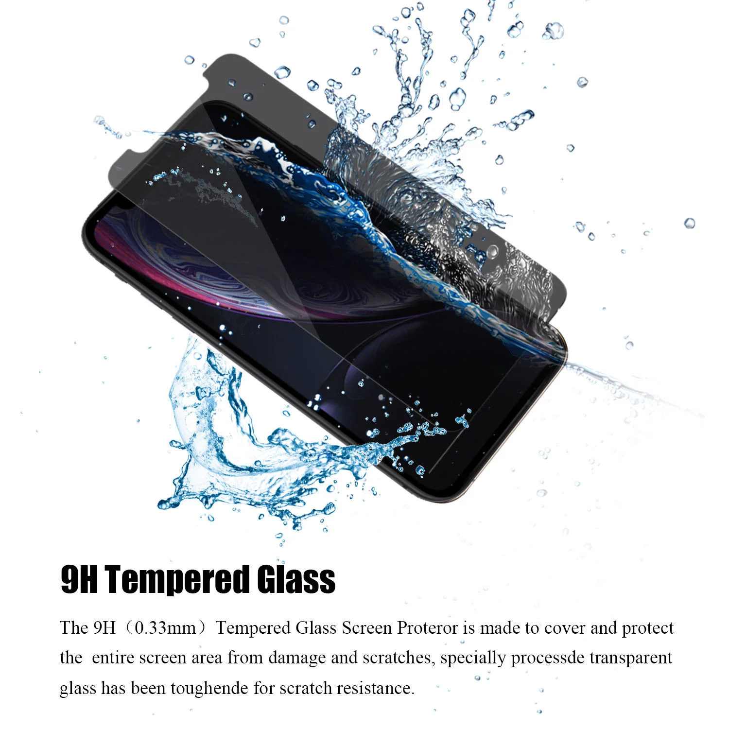 iPhone X/XS/11 Pro - Privacy Screen Protector - Tempered Glass - 3D Full Cover - Image 5