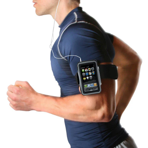 Sports Armband Gym Running Band Neoprene - Black - Fonus D35 - Image 3