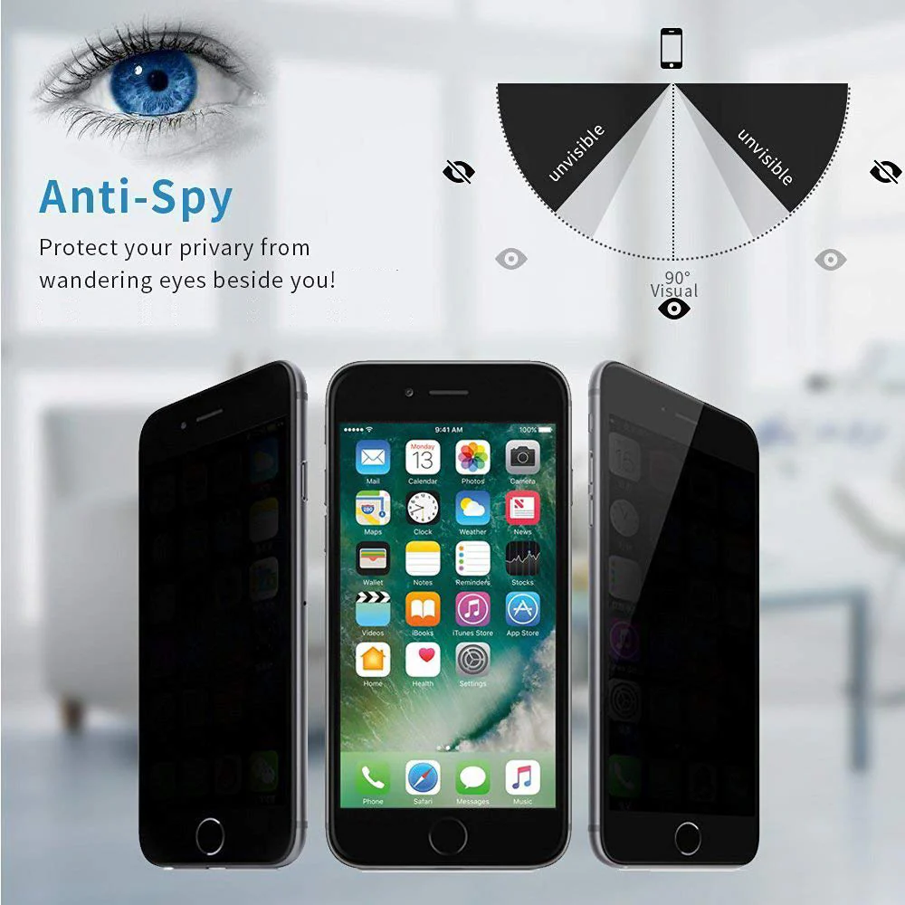Belt Clip Case and 3 Pack Privacy Screen Protector Swivel Holster Tempered Glass Kickstand Cover Anti-Peep Anti-Spy - ZDM27+3R72 - Image 4