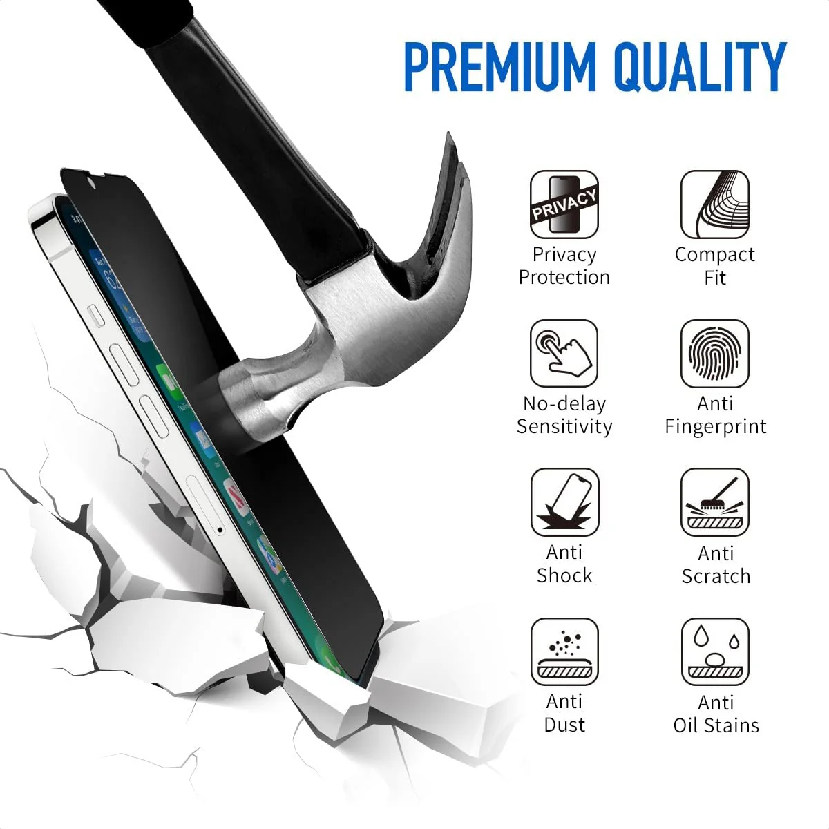 Belt Clip Case and 3 Pack Privacy Screen Protector Swivel Holster Tempered Glass Kickstand Cover Anti-Spy Anti-Peep - ZDA49+3Z26 - Image 7