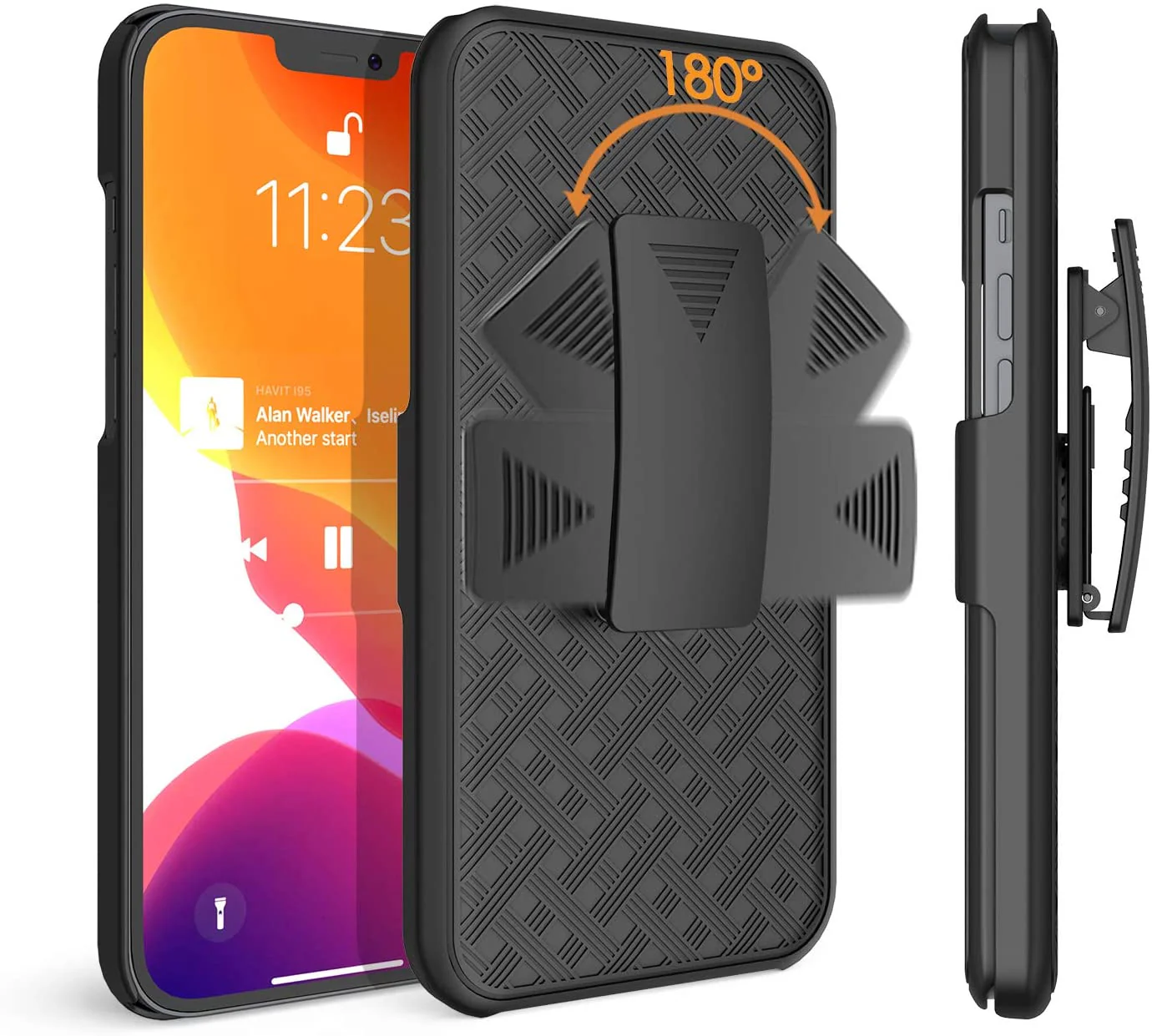 Belt Clip Case and 3 Pack Privacy Screen Protector Swivel Holster Tempered Glass Kickstand Cover Anti-Spy Anti-Peep - ZDC26+3G56 - Image 5