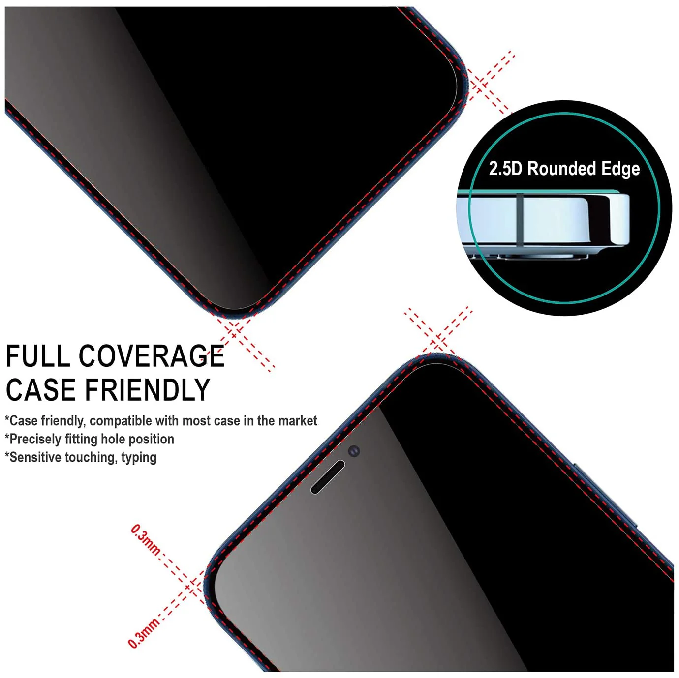 Belt Clip Case and 3 Pack Privacy Screen Protector Swivel Holster Tempered Glass Kickstand Cover Anti-Spy Anti-Peep - ZDC26+3G56 - Image 6