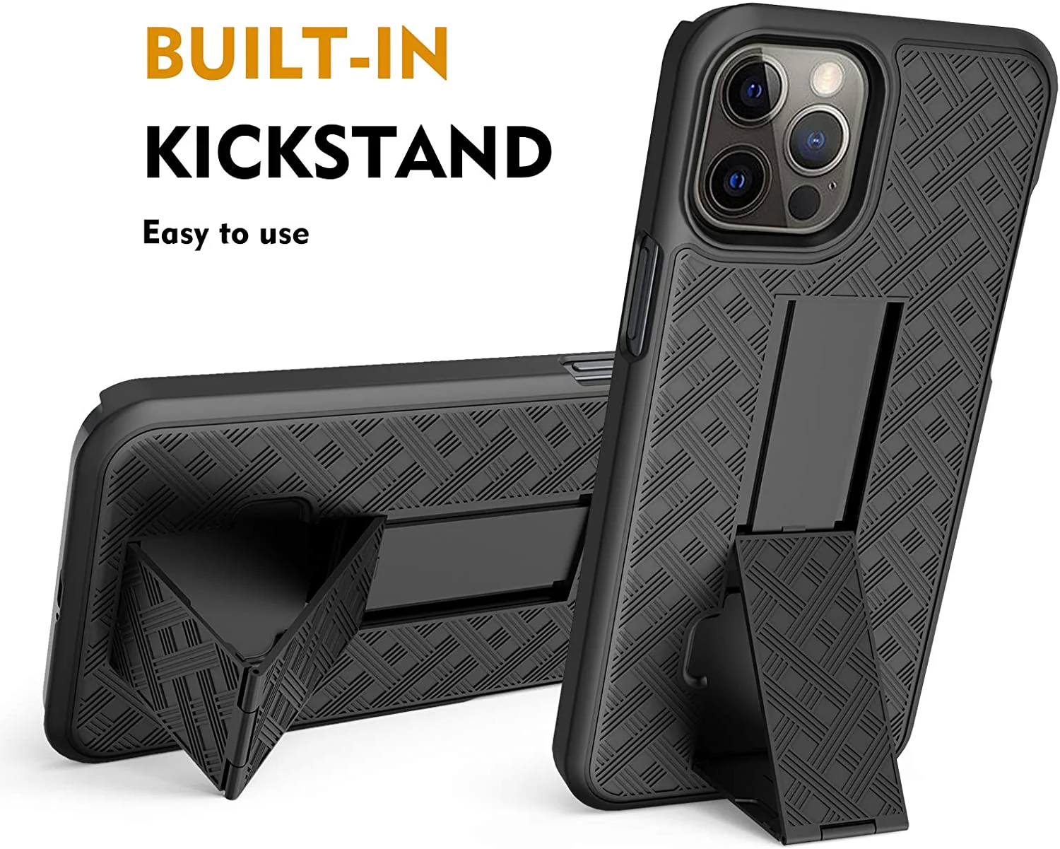 Belt Clip Case and 3 Pack Privacy Screen Protector Swivel Holster Tempered Glass Kickstand Cover Anti-Spy Anti-Peep - ZDC26+3G56 - Image 9