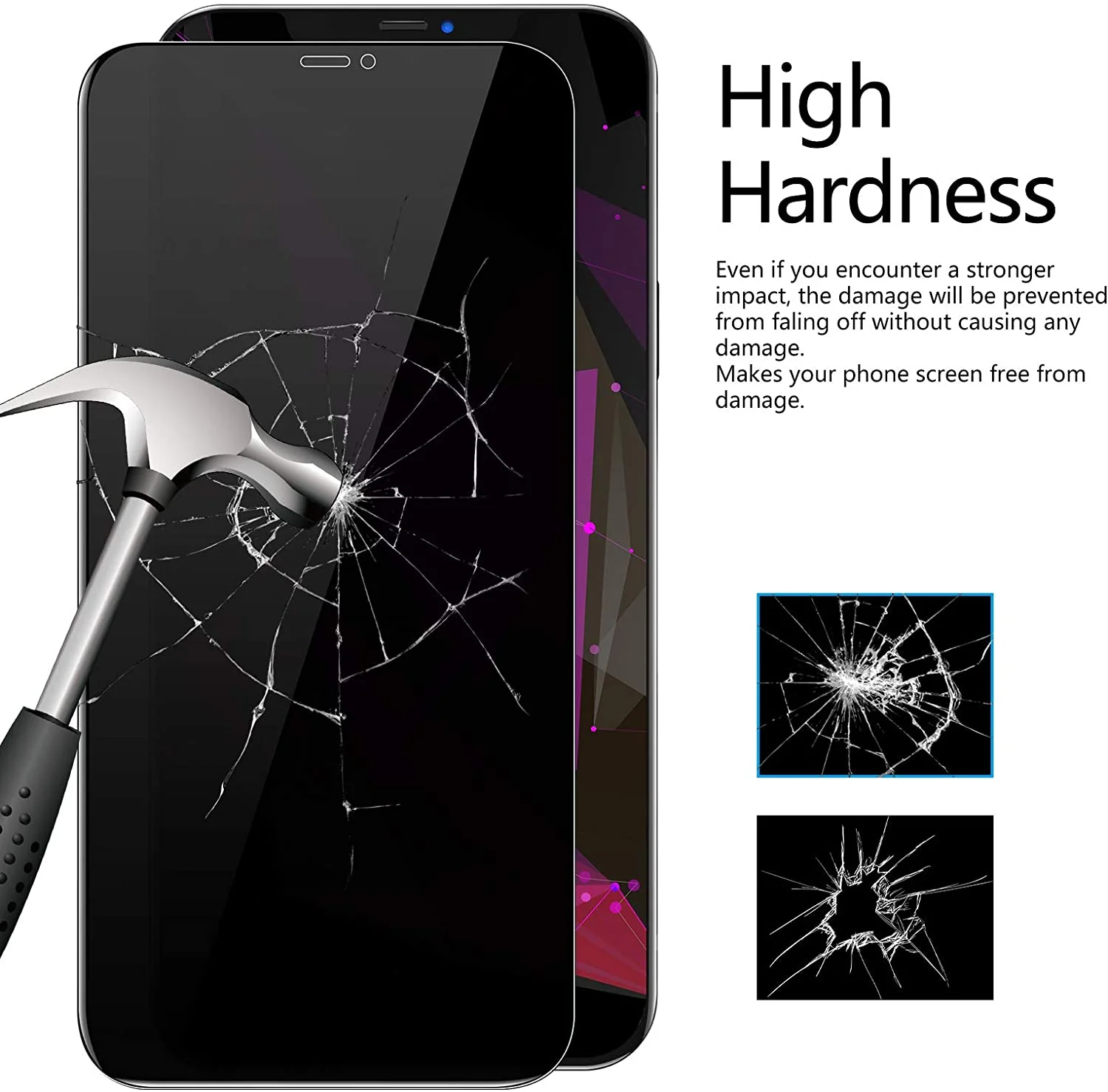 Belt Clip Case and 3 Pack Privacy Screen Protector Swivel Holster Tempered Glass Kickstand Cover Anti-Spy Anti-Peep - ZDD13+3G28 - Image 4