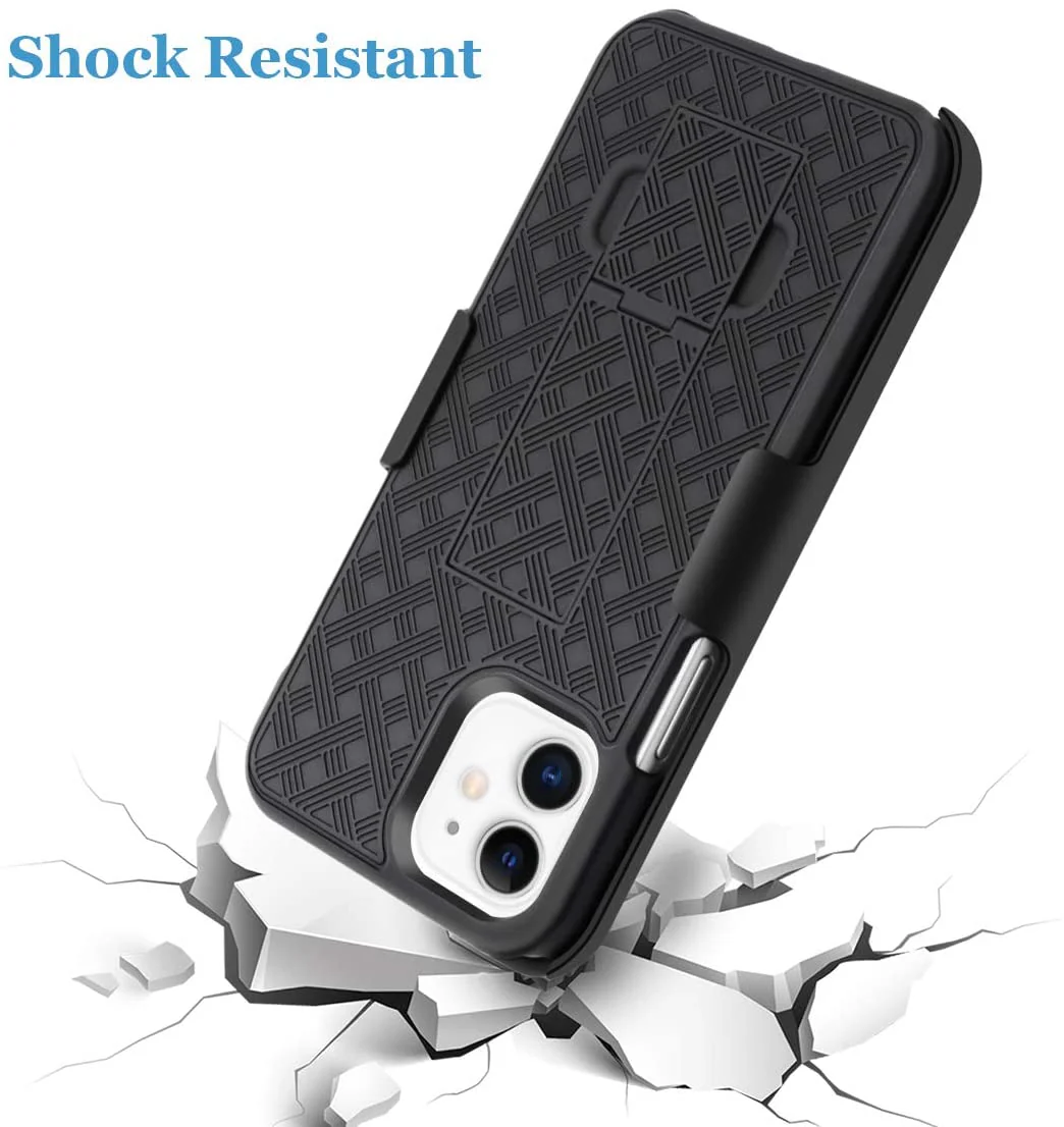 Belt Clip Case and 3 Pack Privacy Screen Protector Swivel Holster Tempered Glass Kickstand Cover Anti-Spy Anti-Peep - ZDD13+3G28 - Image 7