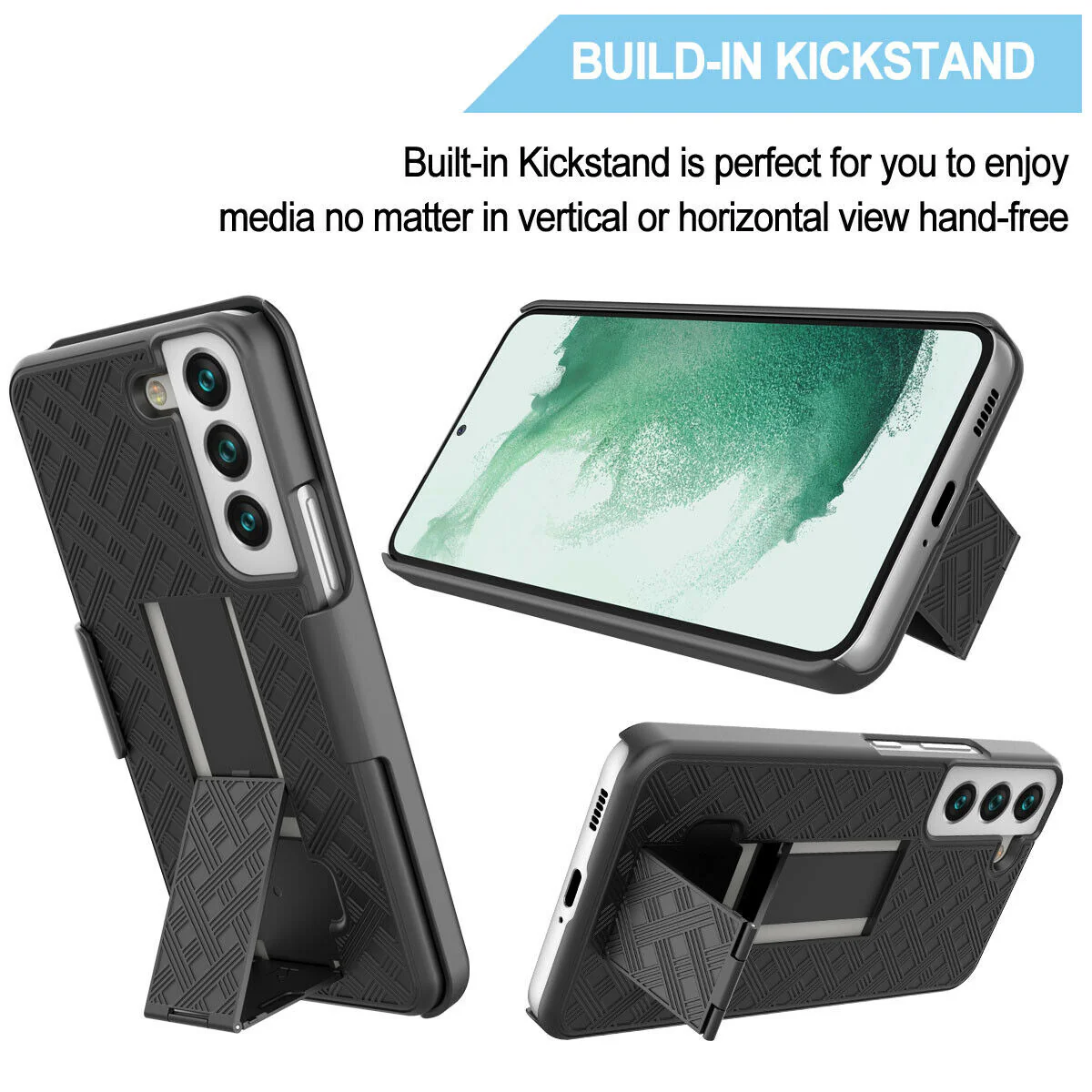 Belt Clip Case and Fast Home Charger Combo Swivel Holster PD Type-C Power Adapter 6ft Long USB-C Cable Kickstand Cover 2-Port Quick Charge - ZDA84+G88 - Image 5