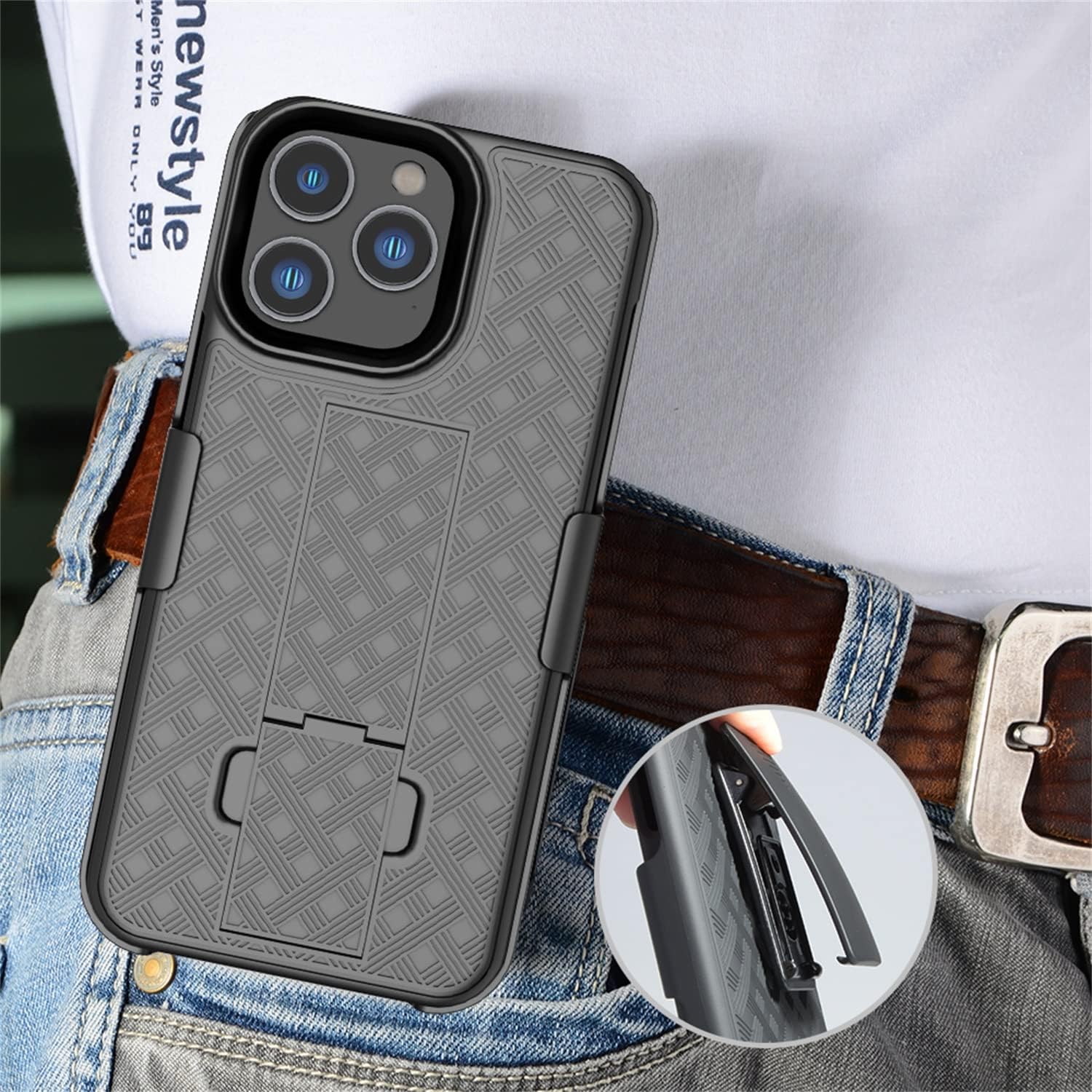 Belt Clip Case and Fast Home Charger Combo Swivel Holster PD Type-C Power Adapter 6ft Long USB-C Cable Kickstand Cover 2-Port Quick Charge - ZDY87+G87 - Image 8