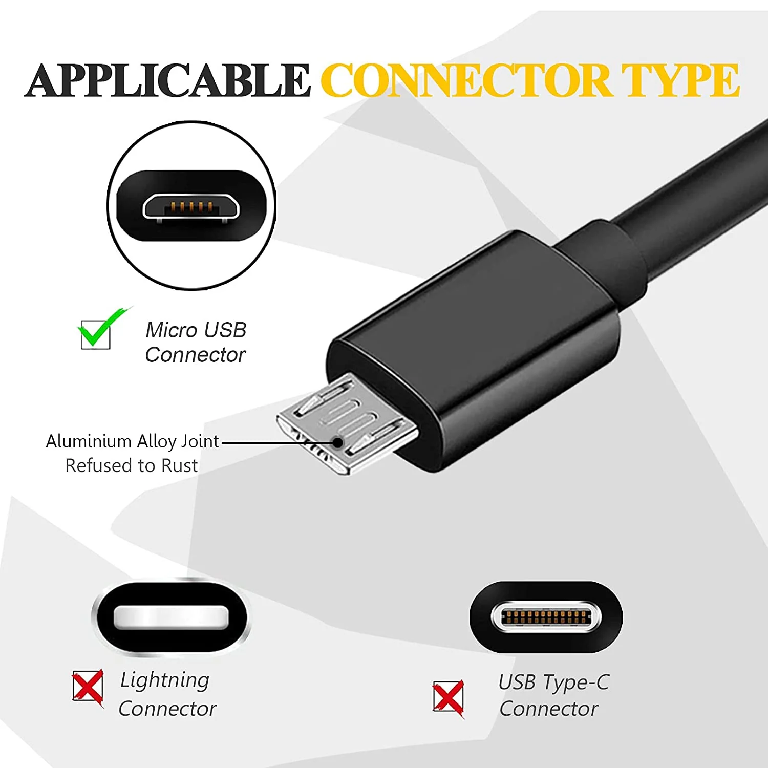 6ft Micro USB Cable Charger Cord - TPE - Black - Selna K20 - Image 2