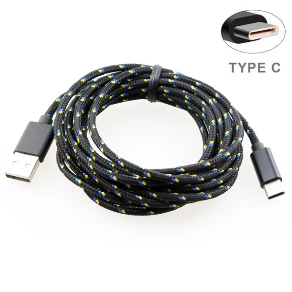 10ft USB-C Cable Charger Cord - Braided - Black - Fonus C85 - Image 2