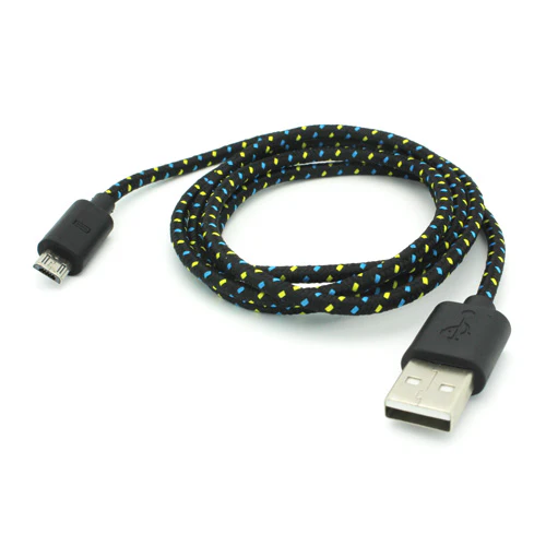 10ft Micro USB Cable Charger Cord - Braided - Black - Fonus G06 - Image 2