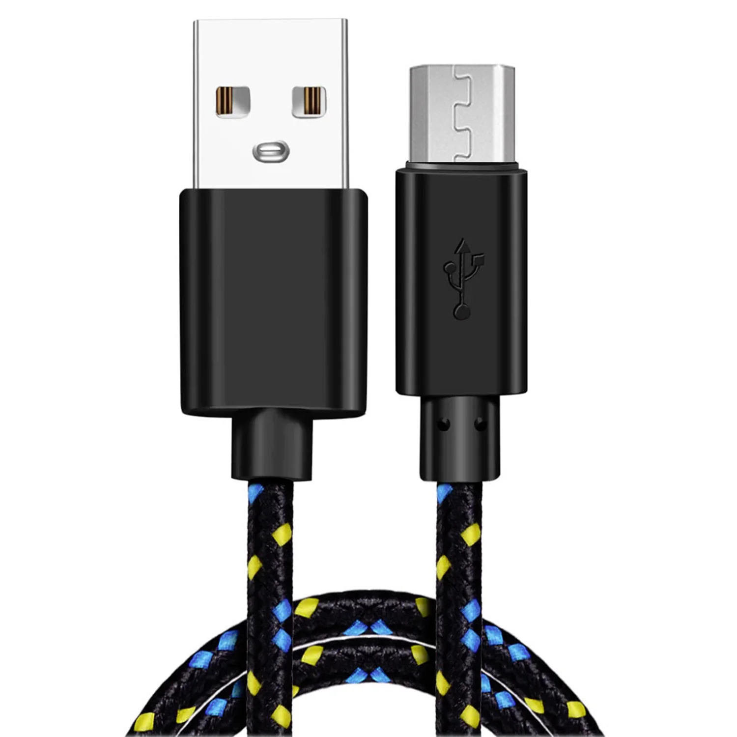 6ft Micro USB Cable Charger Cord - Braided - Black - Fonus F50