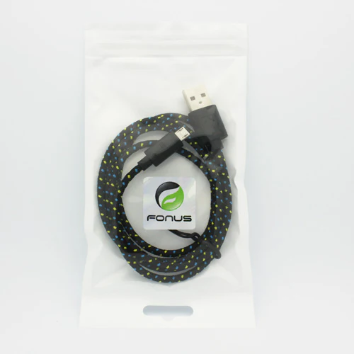 3ft Micro USB Cable Charger Cord - Braided - Black - Fonus C44 - Image 2