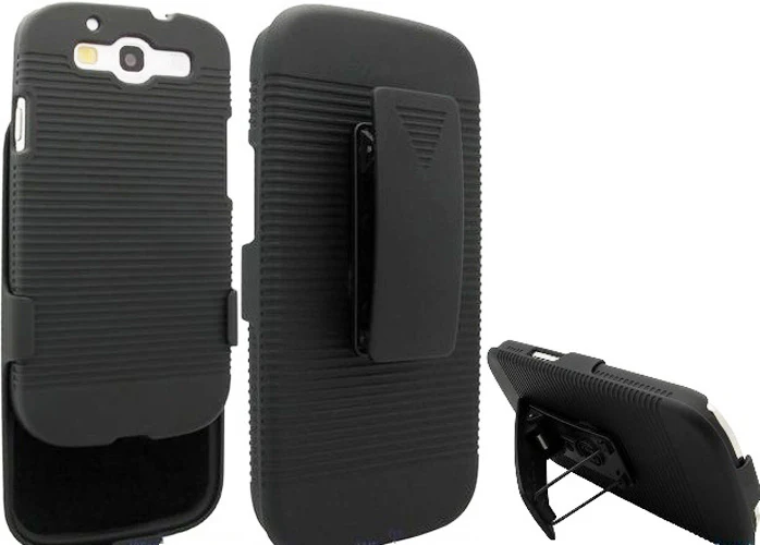 Case Holster Combo Swivel Belt Clip - Dropproof - Kickstand - Black - Fonus D53