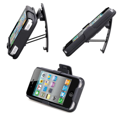 Case Holster Combo Swivel Belt Clip - Dropproof - Kickstand - Black - Fonus D89 - Image 2