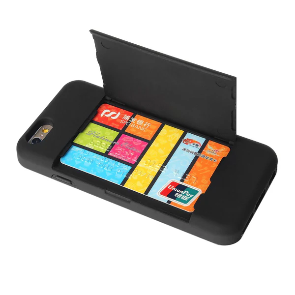 Hybrid Case Dual Layer Armor Bumper Cover - ID Card Slot - Black - Selna N10 - Image 4