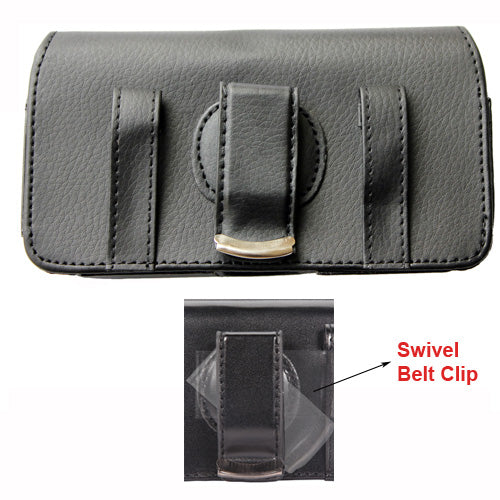 Leather Case Belt Clip Swivel Holster - Cover - LCASE33 - Black - Fonus J12 - Image 3