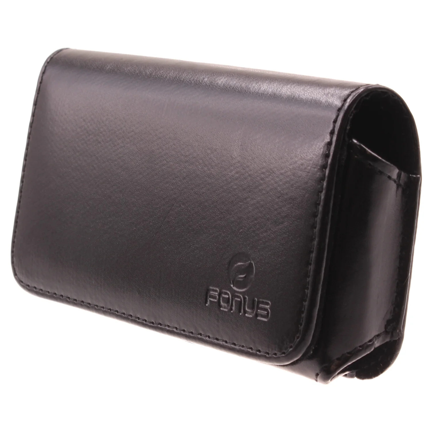 Leather Case Belt Clip Swivel Holster Cover - LCASE18 - Black - Fonus C90