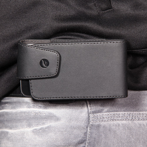 Leather Case Belt Clip Swivel Holster - Vertical Cover - LCASE32 - Black - Fonus J11 - Image 6