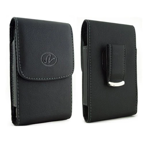Leather Case Belt Clip Holster - Vertical Cover - LCASE46 - Black - D71 - Image 5