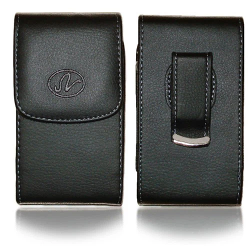 Leather Case Belt Clip Holster - Vertical Cover - LCASE48 - Black - A69 - Image 4
