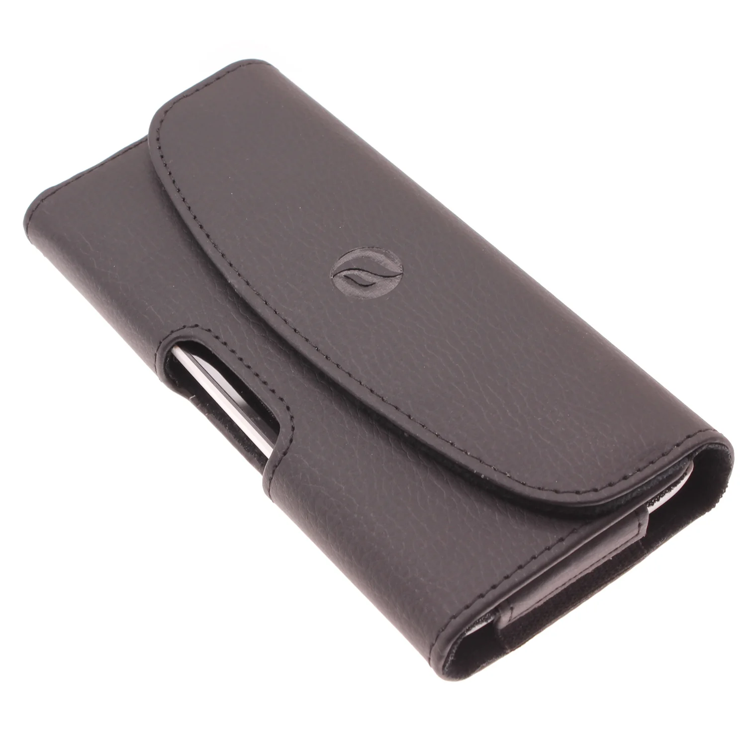 Leather Case Belt Clip Holster Cover - LCASE60 - Black - Fonus A04