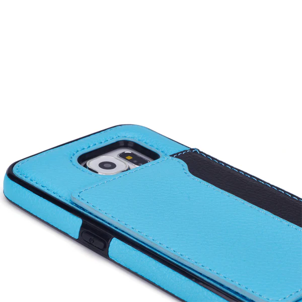 Leather Case Luxury Wallet Cover Credit Card ID Slot Stand - Aqua Blue - Selna N86 - Image 4