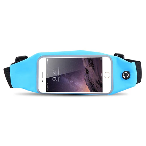 Waist Bag Sports Running Cover - Touch Screen Window - L - Reflective - Blue - Fonus J95 - Image 7