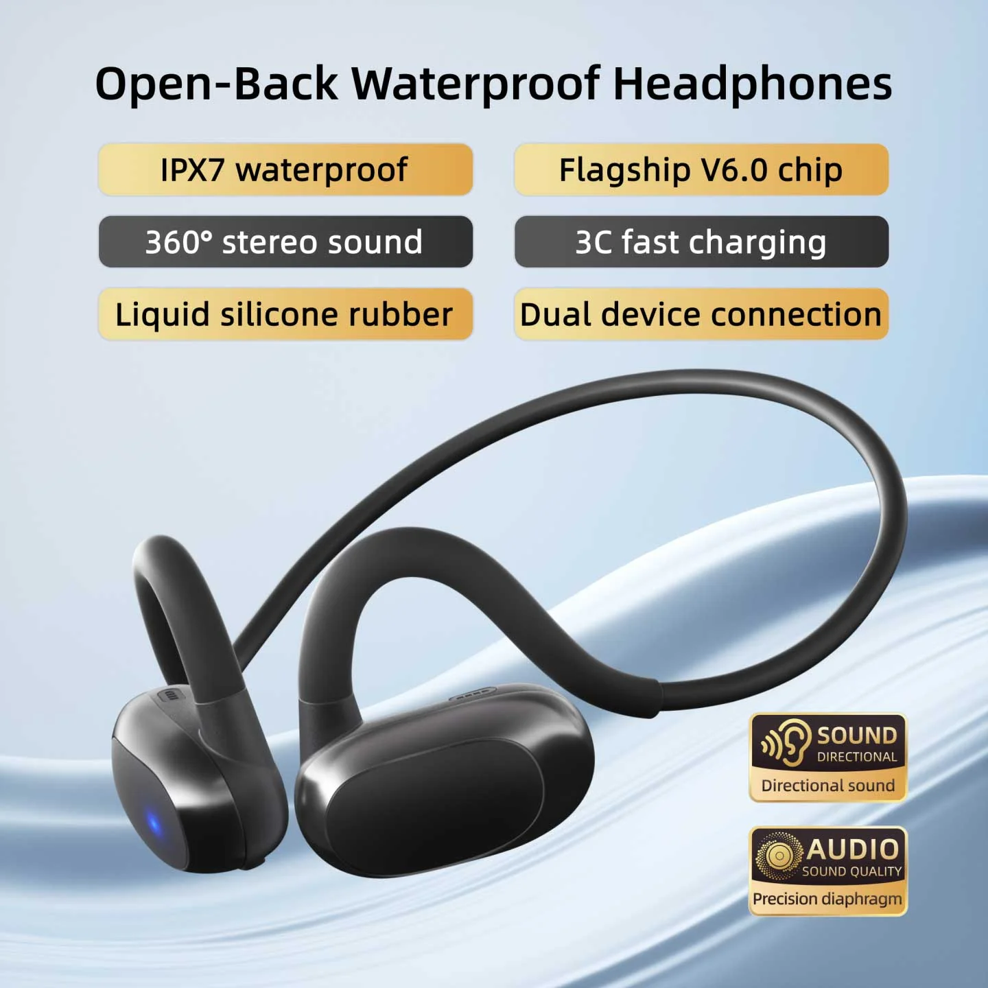 Bone Conduction Wireless Headphones Sports Earphones Neckband Open-Ear Earbuds Headset Hi-Fi Sound Hands-free Mic - ZDF21 - Image 3
