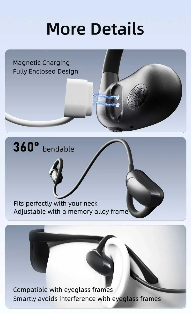 Bone Conduction Wireless Headphones Sports Earphones Neckband Open-Ear Earbuds Headset Hi-Fi Sound Hands-free Mic - ZDF21 - Image 7