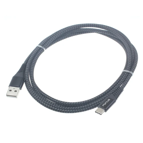 6ft Long USB-C Cable Charger Power Cord - Braided - Black - Fonus L63 - Image 2