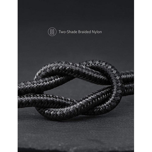 6ft Long USB-C Cable Charger Power Cord - Braided - Black - Fonus L63 - Image 3