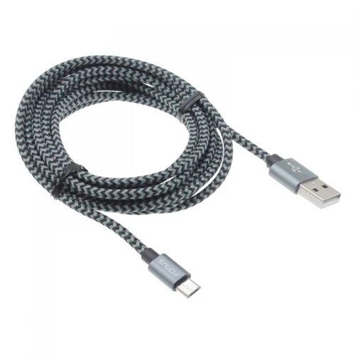 6ft Micro USB Cable Charger Cord - Braided - Gray - Fonus R39 - Image 2
