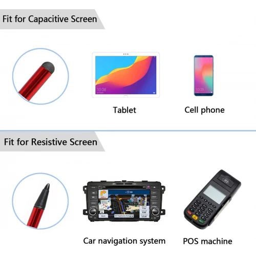 Red Stylus Capacitive and Resistive Pen Touch Compact Lightweight - Image 4