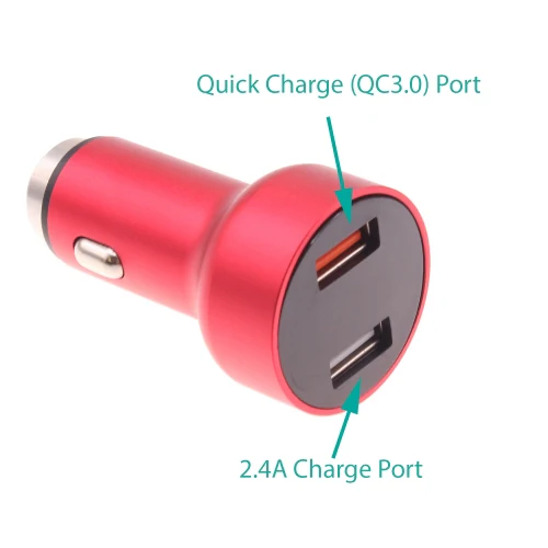 Car Charger 24W Fast 2-Port 6ft USB-C Cable DC Socket Power - ZDE14 - Image 2