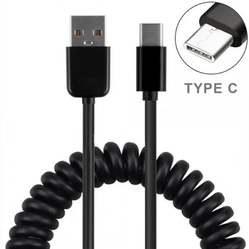 Car Charger 36W Fast 2-Port USB Coiled Cable Type-C Quick Charge - ZDE39 - Image 4