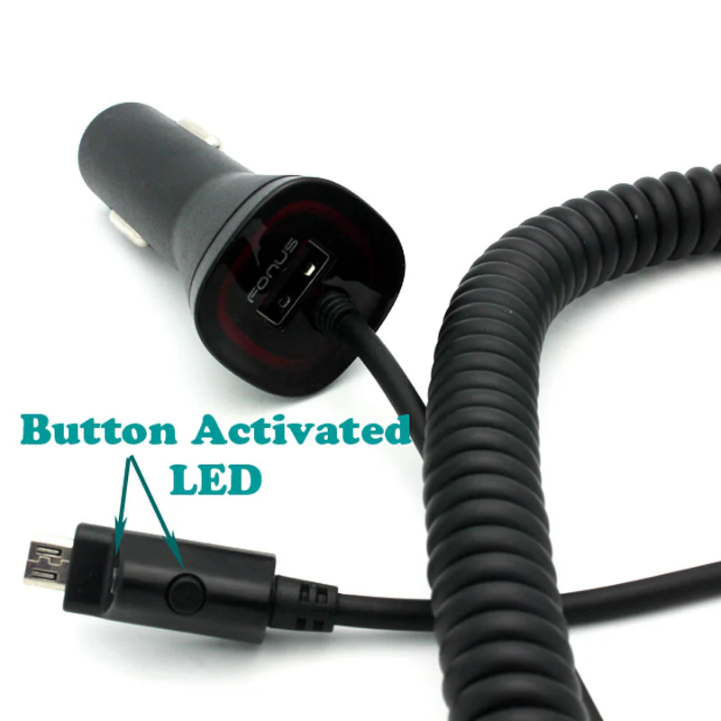 Car Charger with USB-C Adapter Power Adapter Type-C DC Socket Extra USB Port Coiled Cable - ZDJ55+USB-C - Image 4