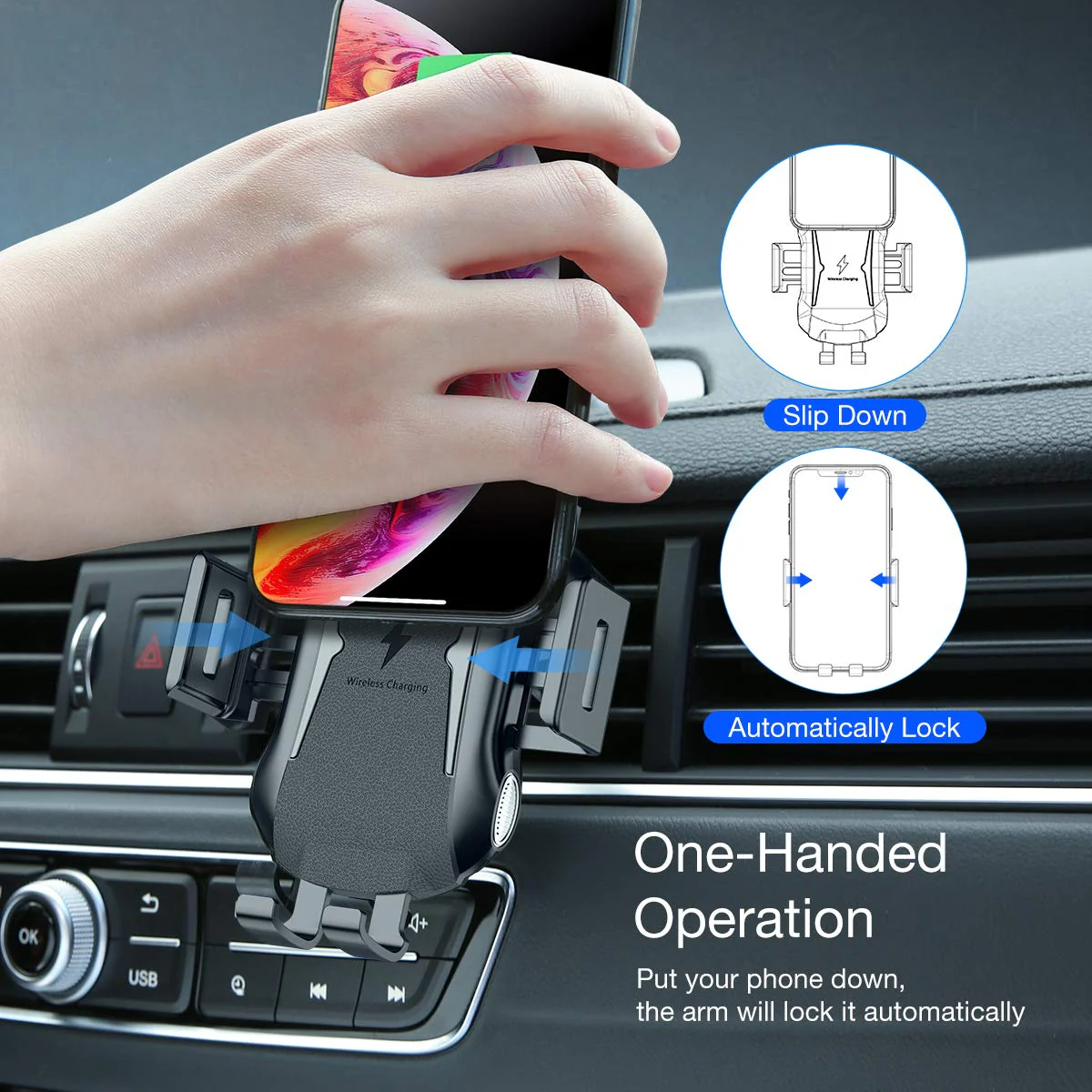 Car Mount for Air Vent - Wireless Charger Holder - Automatic Sensor - Fonus V08 - Image 7