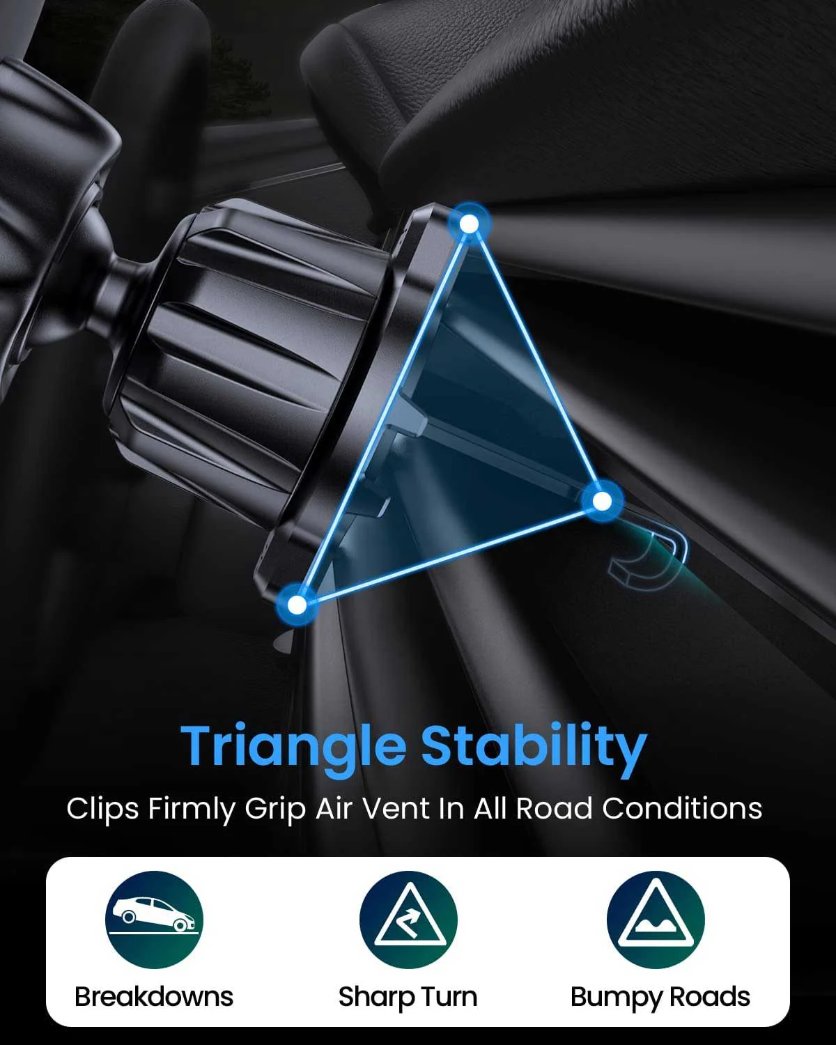 Car Mount Air Vent Phone Holder Rotating Cradle Strong Grip - ZDY98 - Image 2