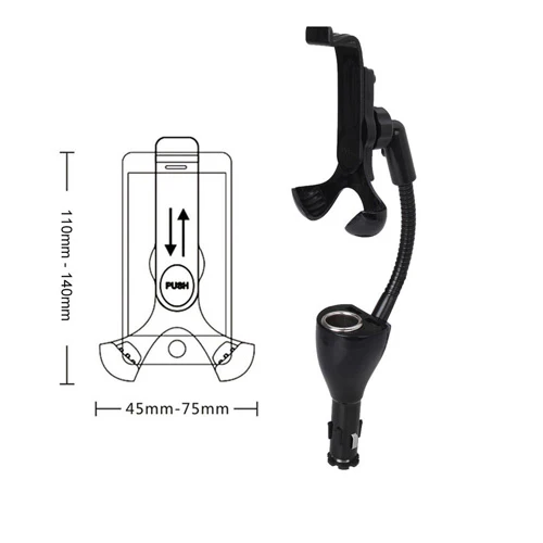 Car Mount for Lighter DC Charger - Dual USB Port and Extra Socket - Fonus J15 - Image 5