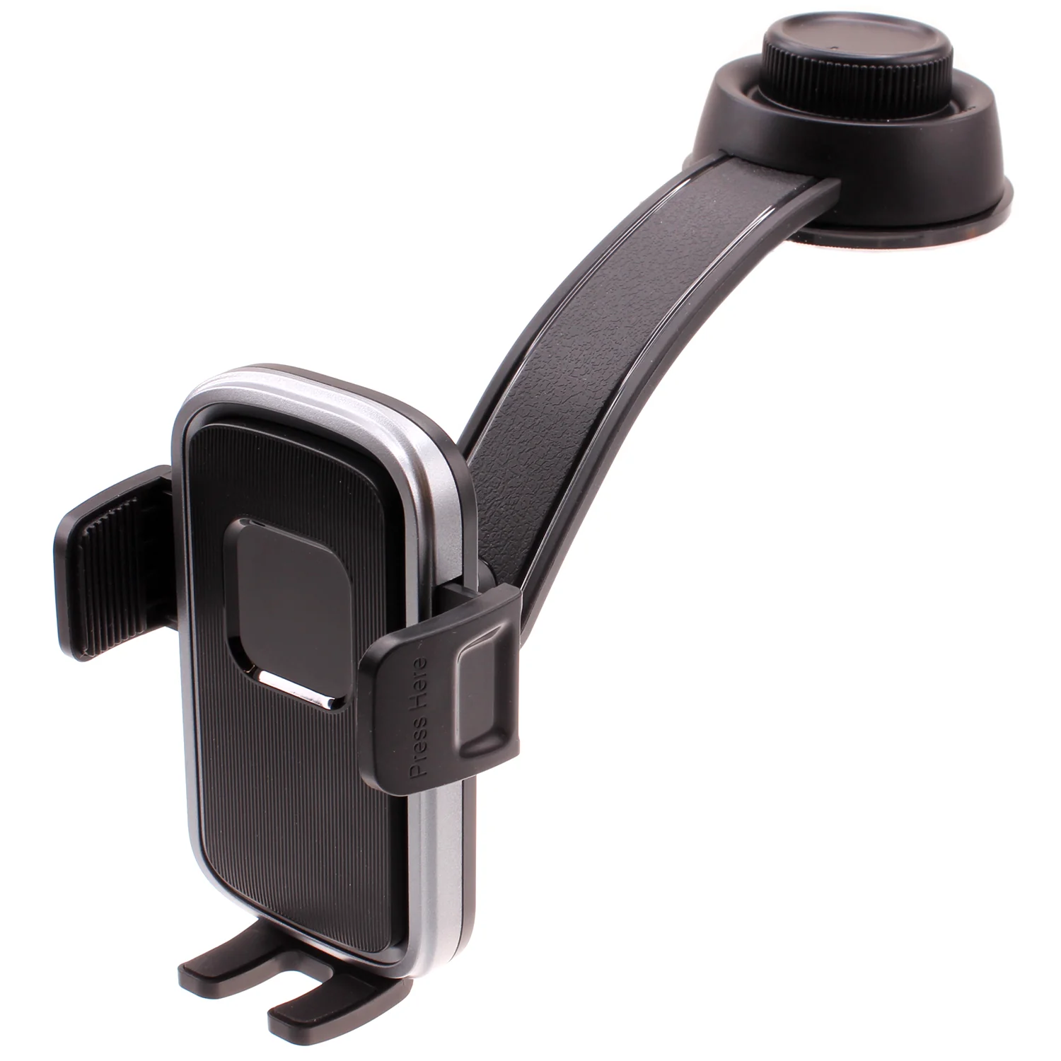 Car Mount Dash Phone Holder Cradle Bendable Adjustable Aluminum Arm Swivel Dock - ZDY49