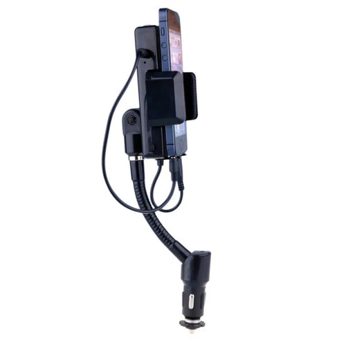 FM Transmitter Car Mount DC Charger Socket Holder - Handsfree Mic - Fonus J47 - Image 3