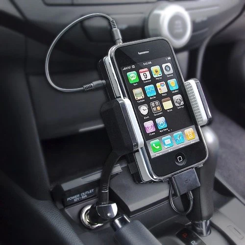 FM Transmitter Car Mount DC Charger Socket Holder - Handsfree Mic - Fonus J47 - Image 6