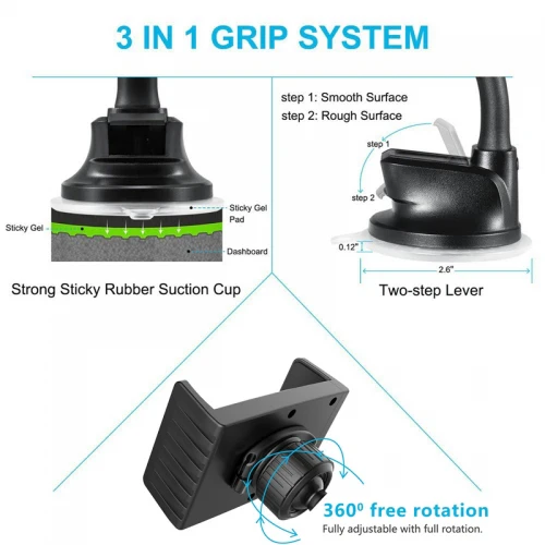 Easy Mount Car Holder for Dashboard and Windshield - Fonus B54 - Image 5