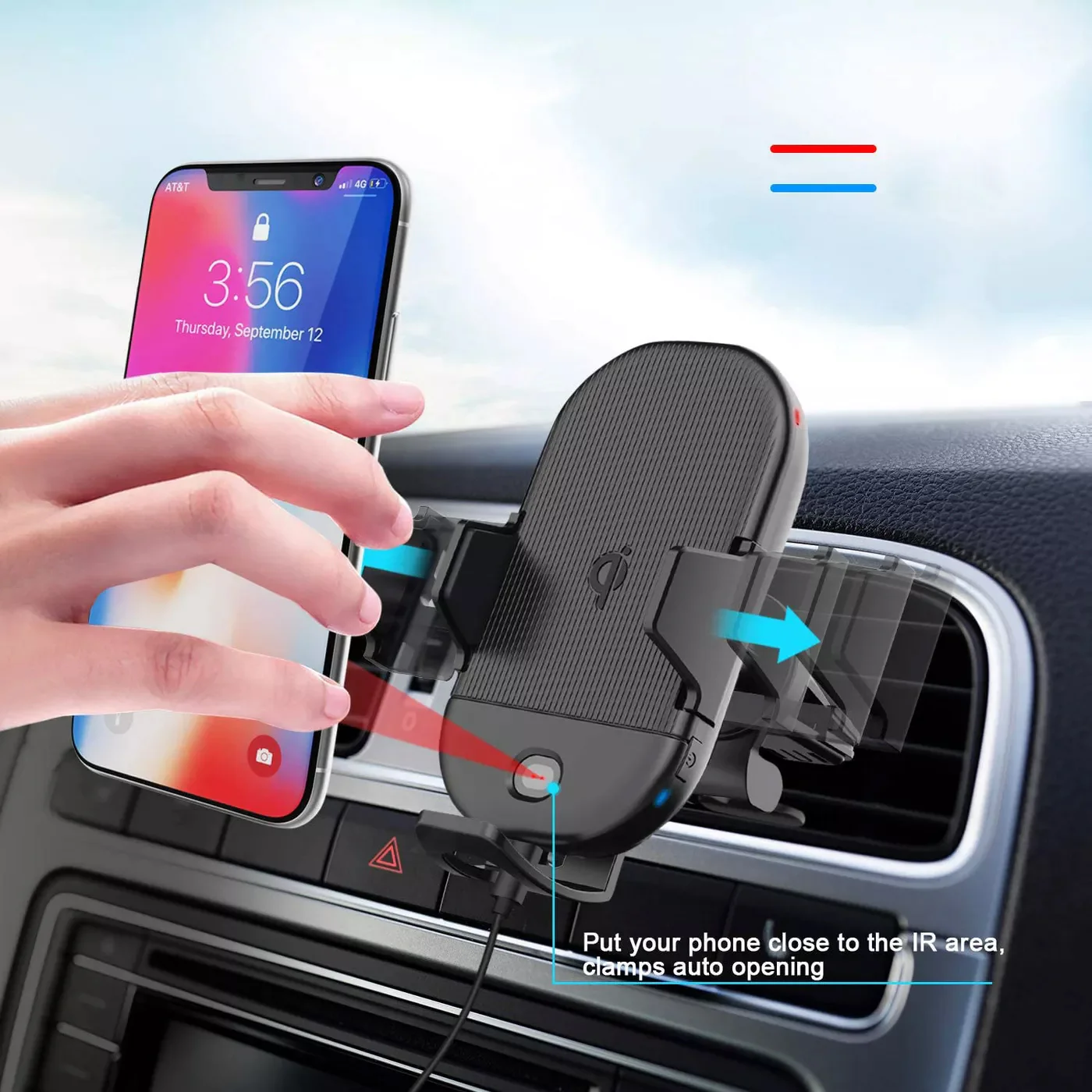 Car Wireless Charger Mount Air Vent Holder Fast Charge Cradle Dock - ZDZ08 - Image 2