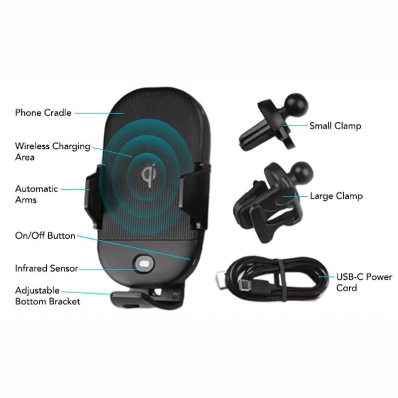 Car Wireless Charger Mount Air Vent Holder Fast Charge Cradle Dock - ZDZ08 - Image 5