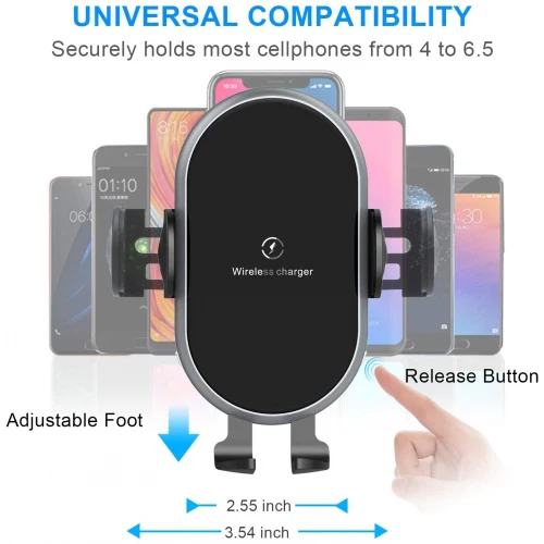 Car Wireless Charger Mount Dashboard Air Vent Holder Fast Charge Auto Sensor Dock - ZDE57 - Image 4