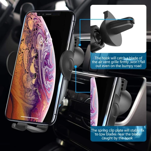 Car Wireless Charger Mount Dashboard Air Vent Holder Fast Charge Auto Sensor Dock - ZDE57 - Image 5