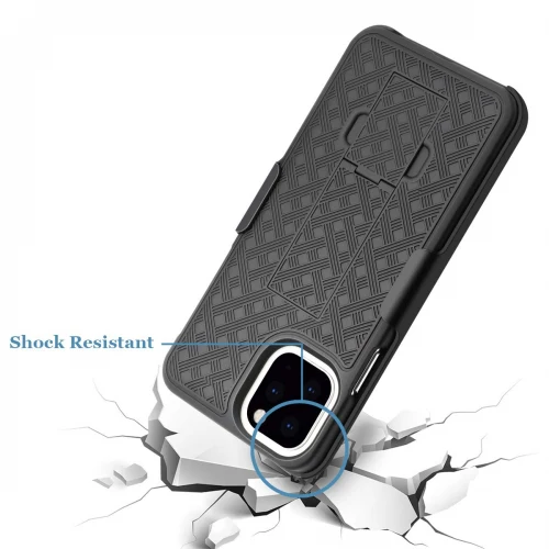 Case Holster Combo Swivel Belt Clip - Shockproof - Kickstand - Black - Fonus M27 - Image 4