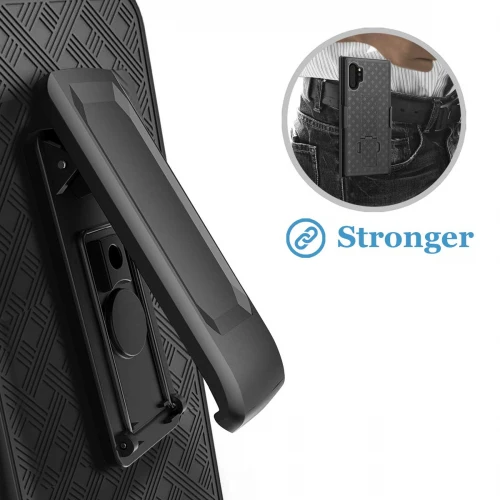 Case Holster Combo Swivel Belt Clip - Dropproof - Kickstand - Black - Fonus J71 - Image 5